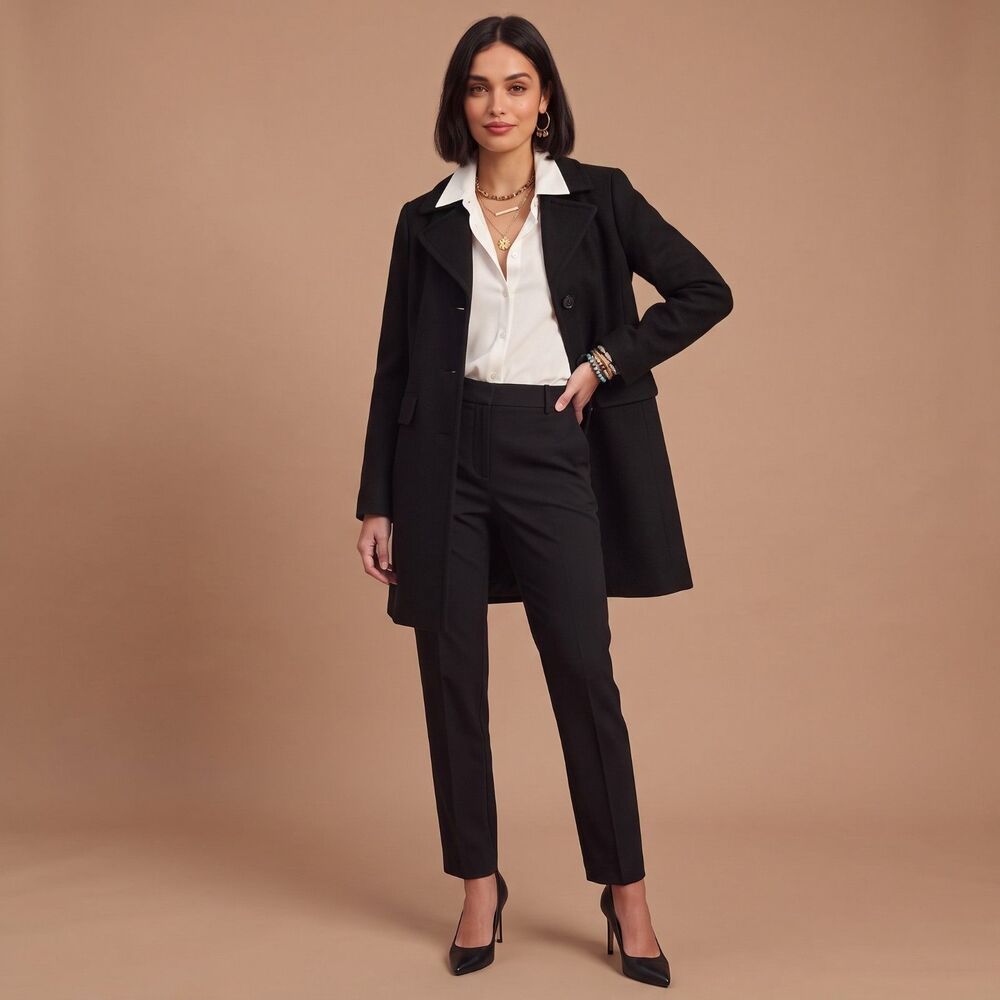 Banana Republic Coat Single Breasted Car Coat Black M